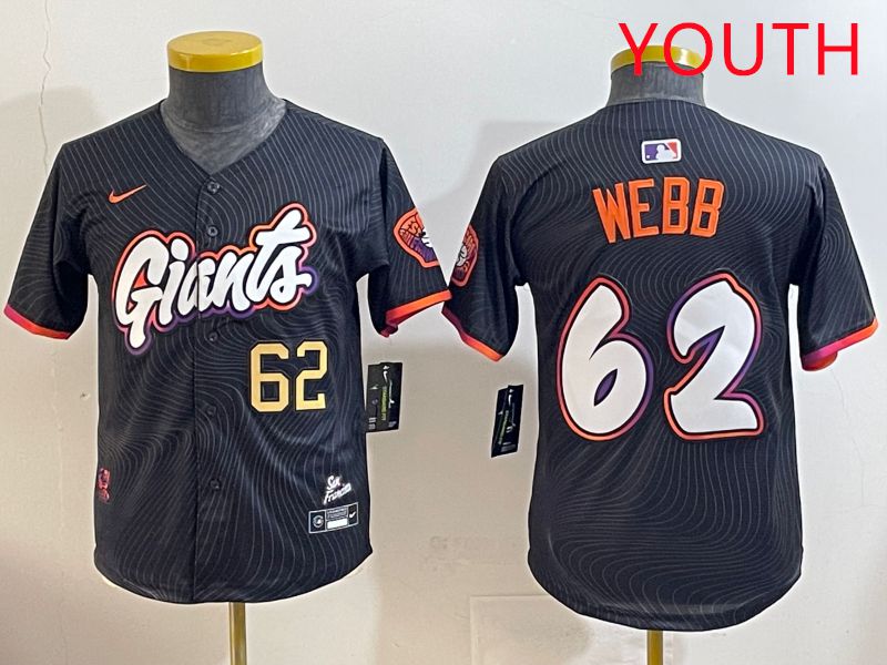 Youth San Francisco Giants #62 Webb Black Joint Name 2025 Nike MLB Jersey style 4